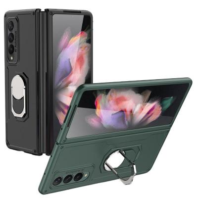 China Anti-fall Low Moq Armor Full Vertical - Covered Phone Case With Ring Buckle For Samsung Galaxy Z Fold 3 W22 for sale