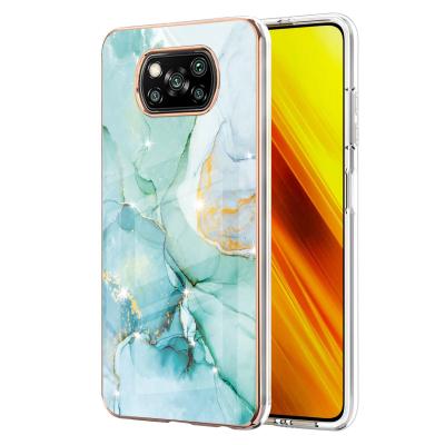 China Anti-fall New Imd Plated 2.0mm Thickness Marble Mobile Phone Case For Xiaomi Poco X3 Nfc for sale