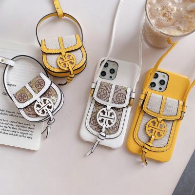 China Designer Brand Leather Earphone Shockproof Case And Phone Case For iPhone 12 13 Pro Max Cover For AirPods Case Set for sale