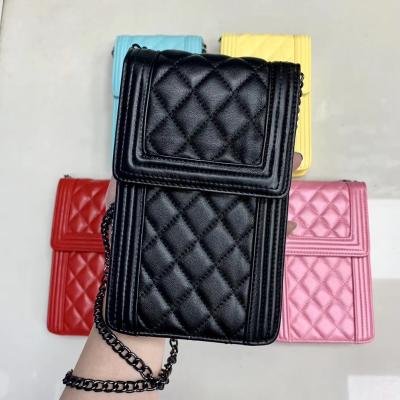 China Fashion Brand Cell Phone Bag Universal Mobile Phone Change Jewelry Leather Shockproof Shoulder Bag for sale