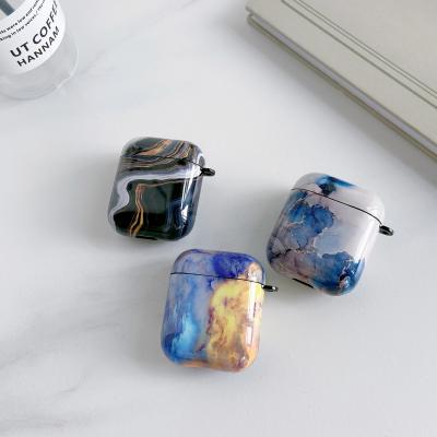 China Popular Luxury Earphone Accessories PC Sublimation Fashion Designer Marble Case Earphone Cases for sale