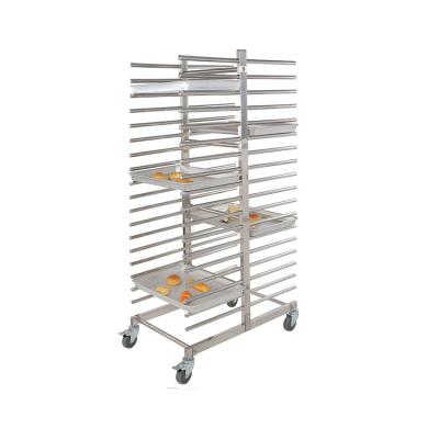 China Food Pan Storage New Design 18 Tier Bakery Food Rack Trolley For Bakery Pan With Wheels for sale