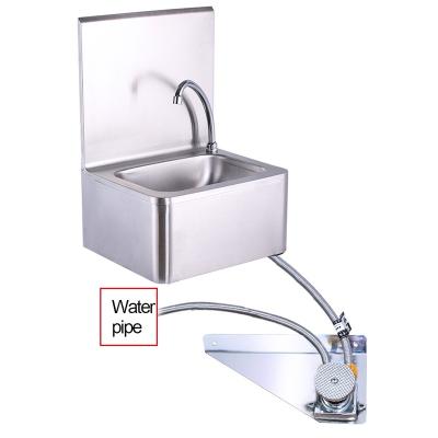 China Without Faucet Kitchen Hospital Foot Pedal Steel Lavatory Sink With Backsplash for sale