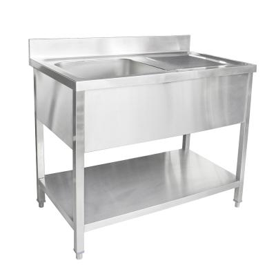 China Without Faucet Wholesale Kitchen Wash Basin Stainless Steel Sink With Bottom Shelf for sale