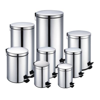 China Sustainable Slow Down Stainless Steel Waste Bins Pedal Bin For Kitchen for sale