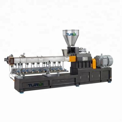 China TURUI SHJ65 Plastic PA and ABS PET & PET Flakes Granulator Double Screw Extruder Recycling Pelletizer with Parallel Twin Screw for PET Bottles for sale