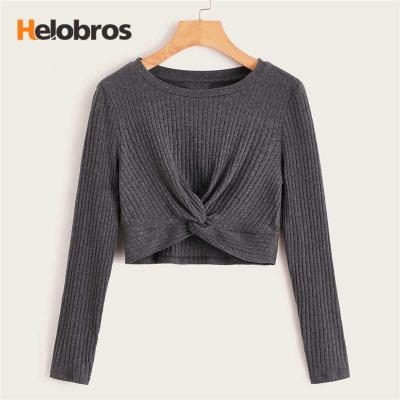 China Wholesale fashionable ladies anti-pilling knit long bodycon crop sweater sleeve for sale