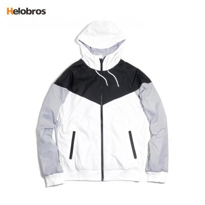 China Fashionable Male Men's Breathable Sports Softshell Windrunner Hood Custom Polyester Windbreaker Jacket for sale