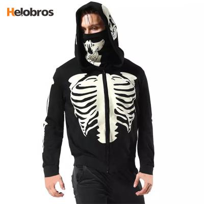 China OEM Plus Size Custom Design Mens Zipper Hoodie Cotton Fleece Pattern Print Hoodie Zipper Full Up Face Hoodie For Men for sale