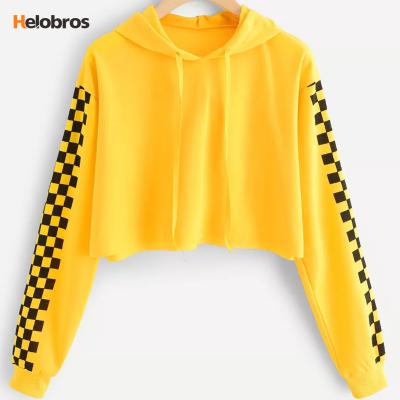 China Anti-pilling Latest Fashion Women Winter Pull Over Gym Crop Top Wholesale Custom Printed Hoodie for sale