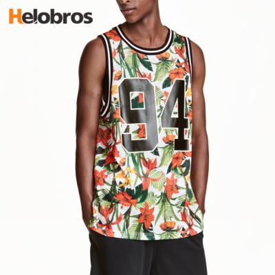 China High Quality QUICK DRY Men's Mesh Sublimation Print Tank Top Casual Fitness Sports Beach Top for sale