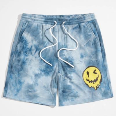 China New QUICK DRY Customize Logo Cotton Short Pant Street Wear Print Sweat Men Tie Dye Shorts for sale