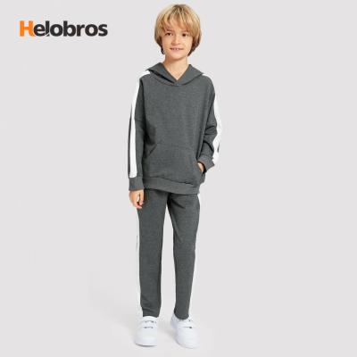 China Wholesale Custom Retail Breathable Web Kids Tracksuits Toddler Boy Logo Hooded Sweatshirt With Pants Boys Tracksuit Kids for sale