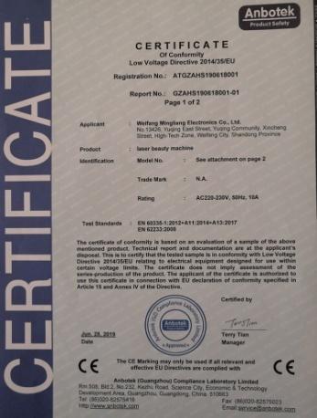 CE - Weifang Mingliang Electronics Co., Ltd.