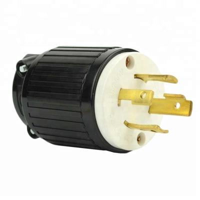 China 30A Industrial RV Generator 4 Pin Male Plug Socket With Twist Lock 125/250V NEMA L14-30P for sale