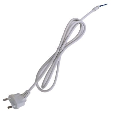 China Industrial Equipment 2 Pin Angle Plug White EU Power Cord for sale