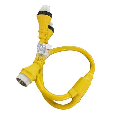 China Hospital Application SS2-50P To SS2-50R 50A Twist Lock Marine Shore Extension Cord for sale