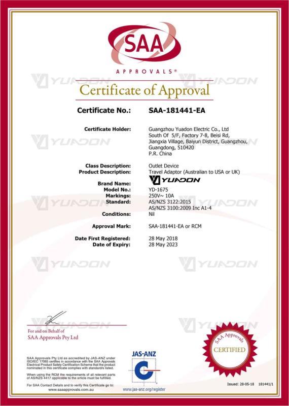 SAA - Guangzhou Yuadon Electric Co., Ltd.