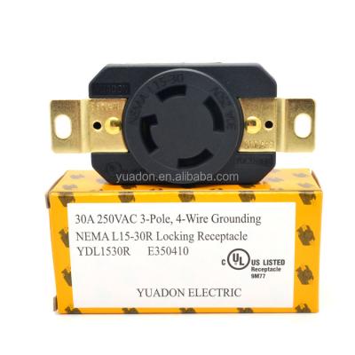 China Power US/American Approved Power Connector Lock Receptacle NEMA Approved L15-30R 30A 250V for sale