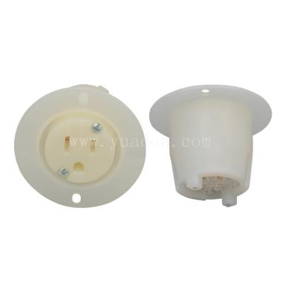 China Flush Mount Outlet US/American Approved NEMA 5-15 Flanged Grounding Socket American NEMA 5-15r Receptacle for sale