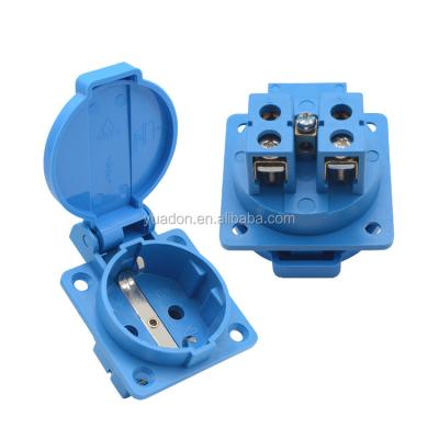 China Manufacturer Germany Eu schuko splash proof water resistant IP44 residential/general purpose socket outlet for sale