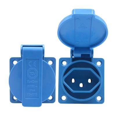 China Industrial TUV Certified Swiss Industrial Waterproof Power Socket Outlet With IP44 Cover YD-001S for sale