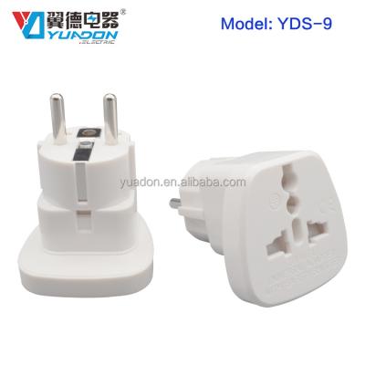 China Commercial 2 Pin Universal Travel Adapter Round Power Plug Adapter /Schuko/EU YDS-9 for sale