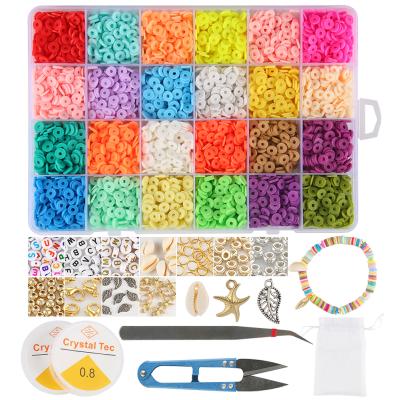 China Popular Polymer Clay 4300 Pcs Flat Round Polymer Clay Spacer Beads For Jewelry Making Bracelets Necklace Earring DIY Craft Kit for sale