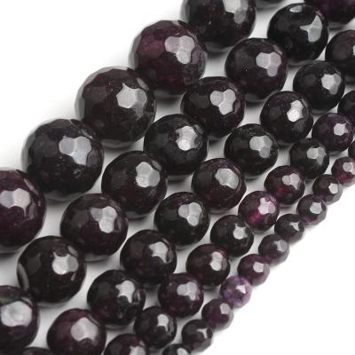 China Wholesale 4/6/8/10/12MM Jewelry Necklace Bracelet Earring Making Faceted Purple Amethysts Stone Loose Beads For Jewelry Making Diy Bracelet for sale