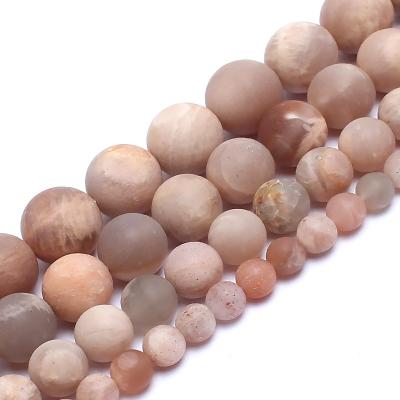 China Making Semi Precious Natural Stone Jewelry Necklace Bracelet Earring Beads 6/8/10/12MM Dull Polish Matte Sunstone Round Beads For Jewelry Making for sale