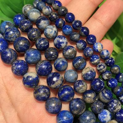 China Making jewelry necklace bracelet earring new product 4/6/8/10MM semi-precious natural round lapis lazuli stone bead for jewelry making for sale