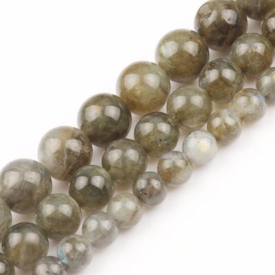 China Wholesale Jewelry Necklace Bracelet Earring Making Round 6mm/8mm/10mm Natural Stone Green Labradorite Loose Bead For Jewelry Making Diy for sale