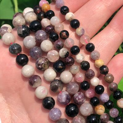 China Making Natural Stone Jewelry Necklace Bracelet Earring Beads 4mm/6mm/8mm/10mm A+ Grade Round Tourmaline Bead For Making Bracelet Diy Jewelry for sale