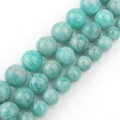 China Making Jewelry Necklace Bracelet Earring Wholesale 6/8/10MM Natural Amazonite Stone Round Stone Loose Beads For Jewelry Making Diy Bracelet for sale