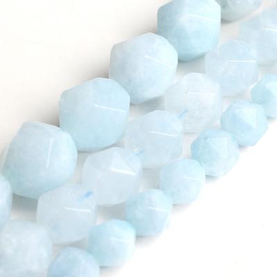 China Faceted Green Blue Stone Beads Natural Stone Aquamarine Blue Faceted Loose Stone Beads For Jewelry Making DIY Bracelet Necklace for sale