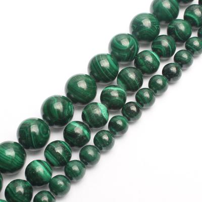 China Peacock Stone Loose Peacock Stone Jewelry Necklace Bracelet Earring AA Quality Round Beads Natural Malachite Beads For Jewelry Making DIY Bracelet Necklace for sale