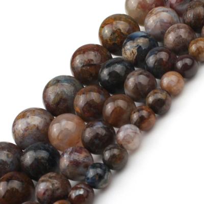 China Making Jewelry Necklace Bracelet Earring 7.5Inch Wholesale 6/8/10/12MM Natural Pietersite Stone Round Loose Beads For Jewelry Making for sale