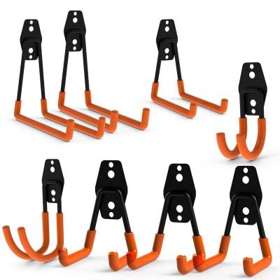 China Durable Steel Garage Storage Double Utility Hooks Heavy Duty For Power Tools Organizing Ladders Bulk Items for sale