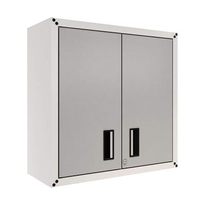 China Factory Outlet White Metal Locker Gray Double Door With Lock Large Capacity Wall Cabinet Cold Rolled Storage Cabinet 24 Inches Deep for sale