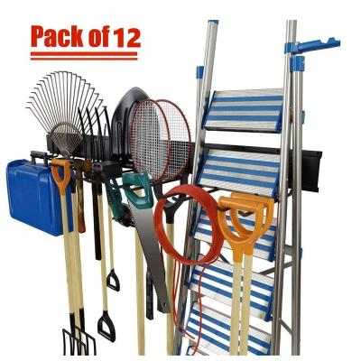 China Heavy Duty 48 Inch Overhead Shelving Systems Wall Mount Garage Plastic Shop Tool Storage Organizer Steel Tool Racks 6 Pack 12 Double Hooks for sale