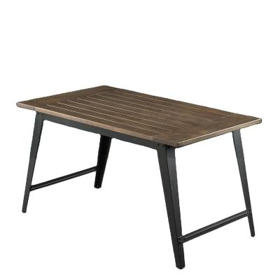 China Modern Buy First Serve Tradition Stylish Pine Metal Legs Brown Dining Table for sale