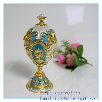 China Newest Russia style egg shape Jewelry metal box for sale