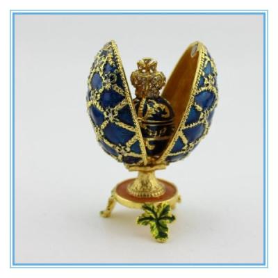 China 100% handmade metal egg shape jewelry box for sale