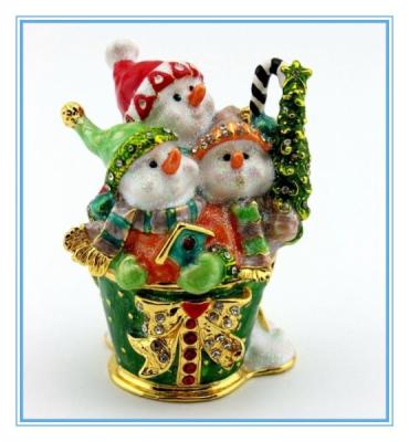 China Metal Snowman Trinket box for Xms decoration for sale