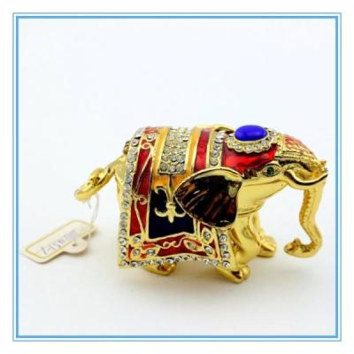 China Lucky Elephant Handmade Enamel Trinket box for sale