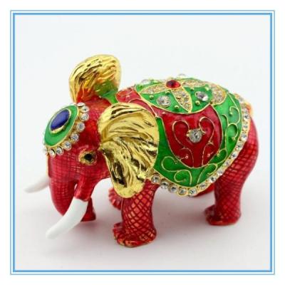 China Metal Enamel Trinket box with elephant shape for sale