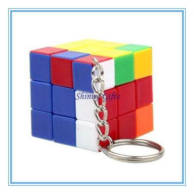 China Cube Puzzle Magic Game Toy Keychain Keyring Gift six colors 3*3*3 for sale