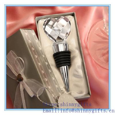 China Chrome Bottle Stopper With Crystal Heart Design for sale