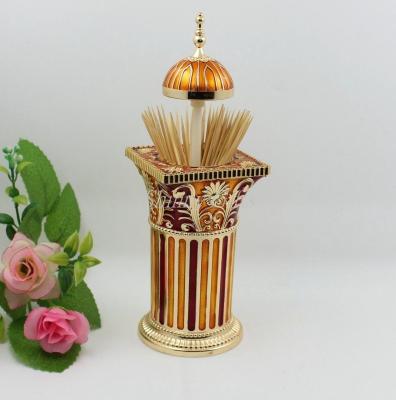 China Shinny Gifts One Set Metal Tissue Box Toothpick Holder Fashion Carved Table Napkin Paper for sale