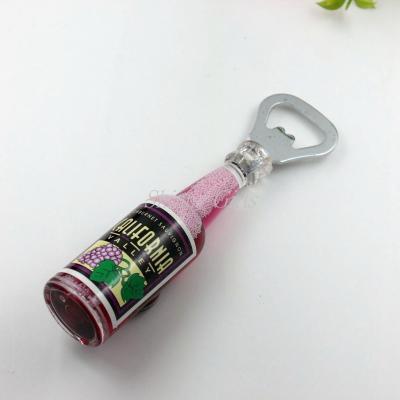 China Shinny Gifts Beer Bottle Shape Liquid Bottle Opener with Magnet Promo Gifts for sale